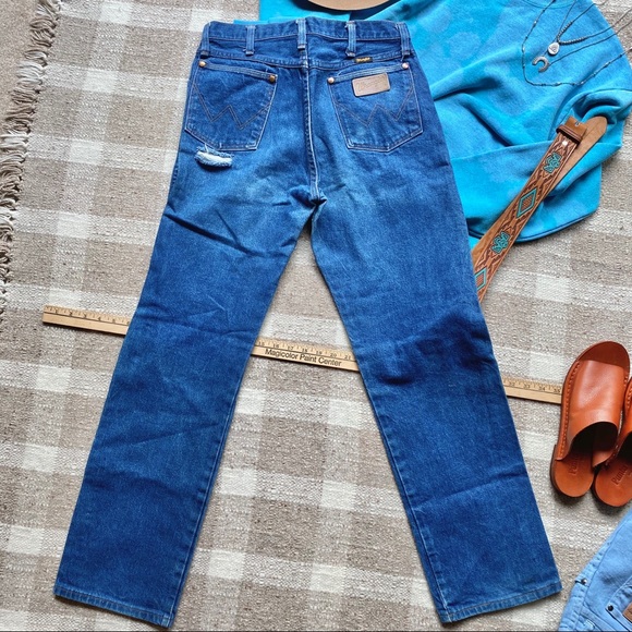 Vintage Wrangler High Waist Jean Straight Leg W 30 31 - Picture 2 of 6
